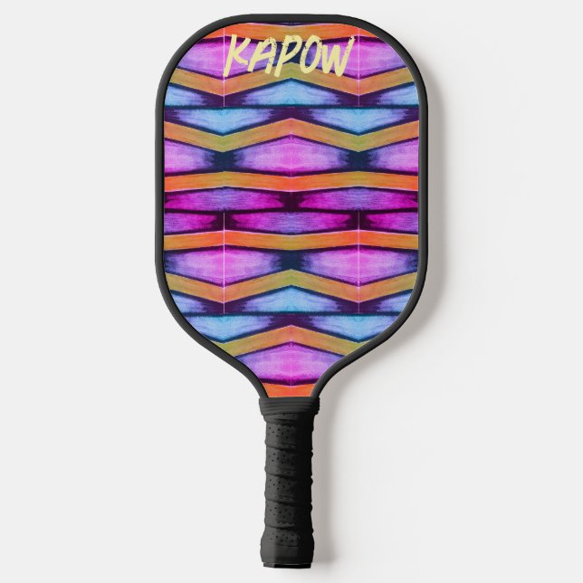 Raquette De Pickleball Chevron orange, rose, violet et bleu (Verso)
