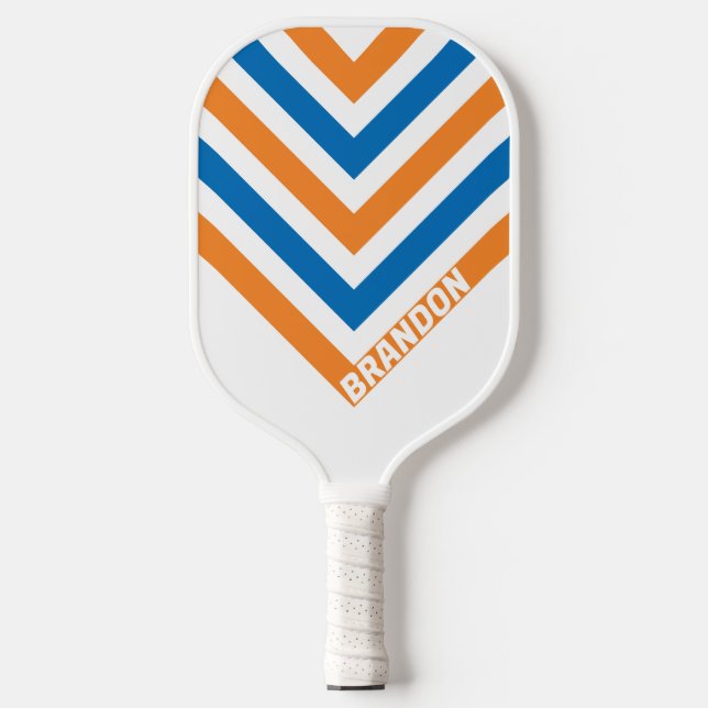 Raquette De Pickleball Chevron Rétro New Amsterdam avec Nom (Recto)