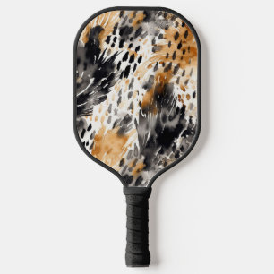 Raquette De Pickleball Chic noir bracelet blanc léopard Poster de animal