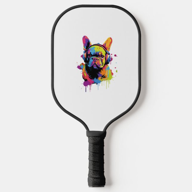Raquette De Pickleball Chien avec casque Coloré (Recto)