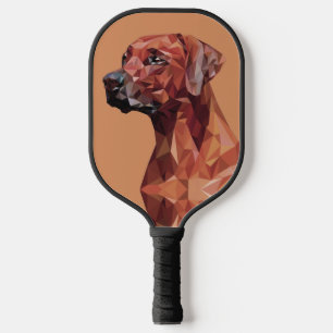 Raquette De Pickleball Chien géométrique brun sur marron