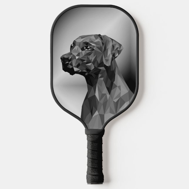Raquette De Pickleball Chien géométrique gris (Recto)