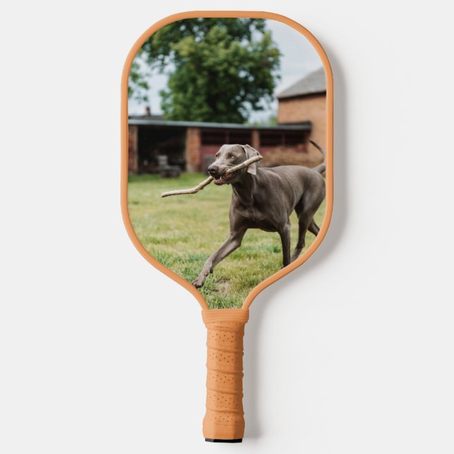 Raquette De Pickleball Chien Maman Papa Photo personnalisée (Verso)