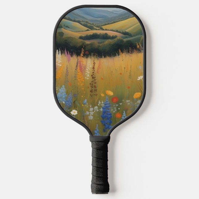 Raquette De Pickleball Chien Noir Fleur Sauvage (Recto)