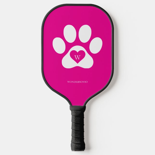 Raquette De Pickleball Chien Rose PATTE d'Animal de compagnie Chat (Recto)