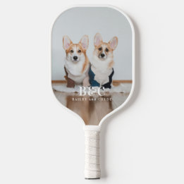 Raquette De Pickleball Chiens d'animaux de compagnie Photo Monogrammes No