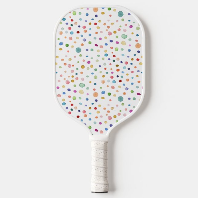 Raquette De Pickleball Chiffre Rainbow Confetti Watercolor Pickleball Pad (Recto)
