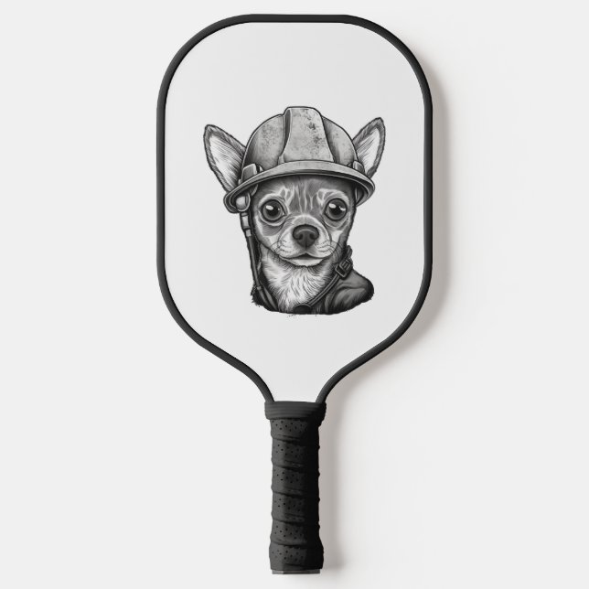 Raquette De Pickleball Chihuahua Ouvrier de construction (Recto)