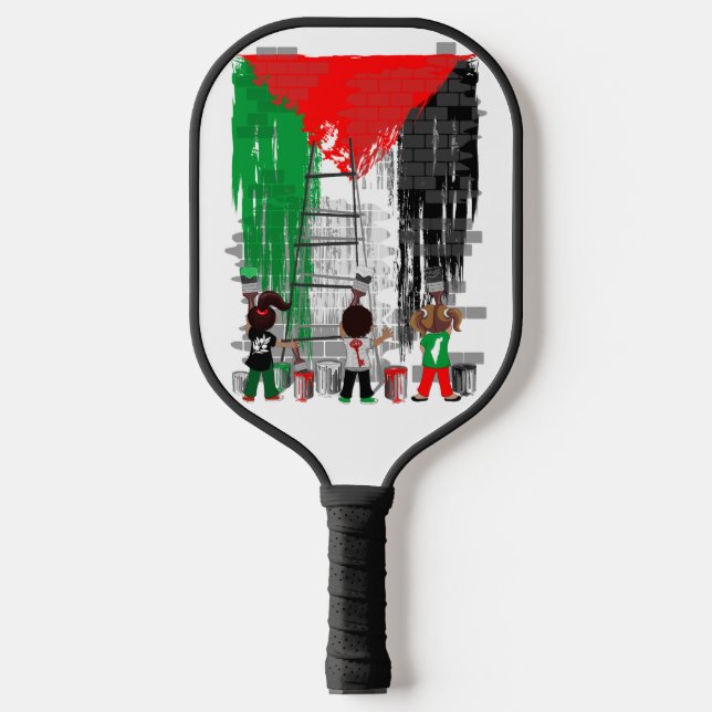 Raquette De Pickleball Children of Gaza Painting Palestine Flag  (Recto)