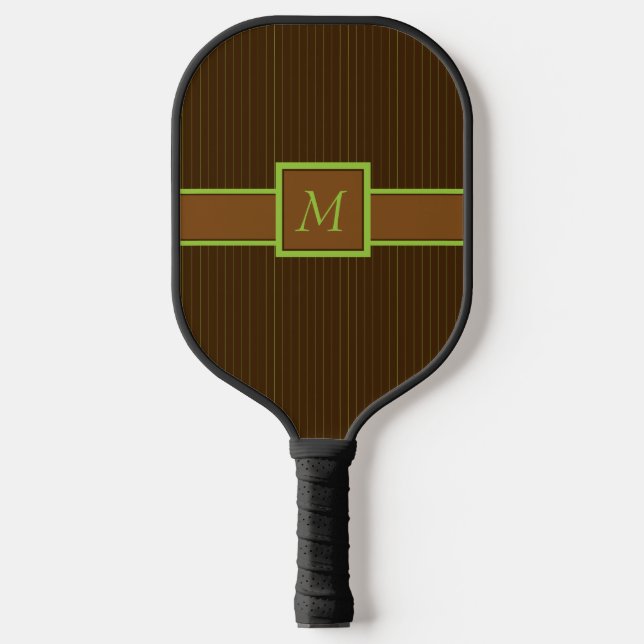 Raquette De Pickleball Chocolat avec des rayures de citron vert (Recto)