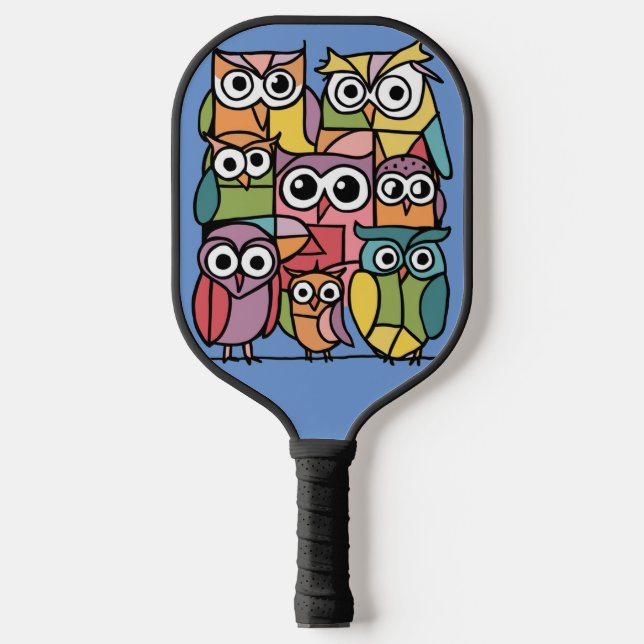 Raquette De Pickleball Chouette drôle cool Abstraite (Recto)