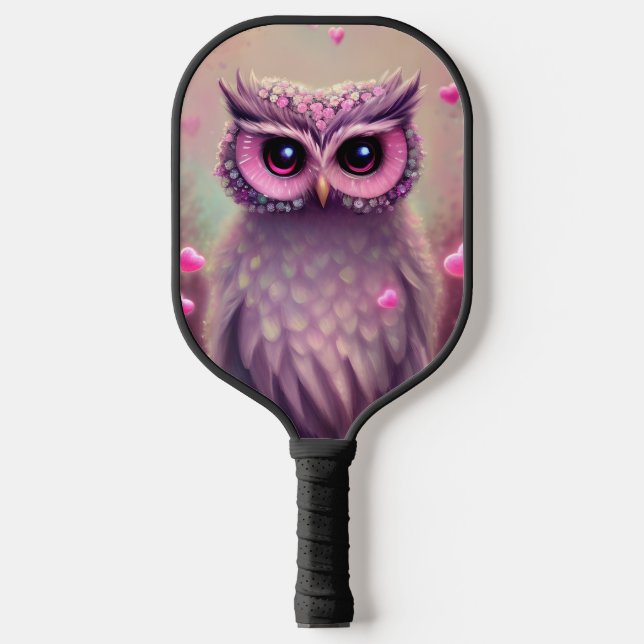 Raquette De Pickleball Chouette Kawaii Imaginaire rose (Recto)
