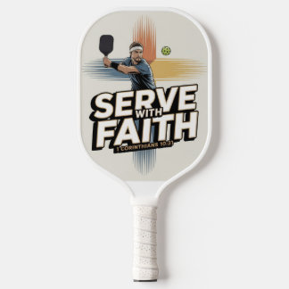 Raquette de pickleball chrétienne 'Servir avec foi