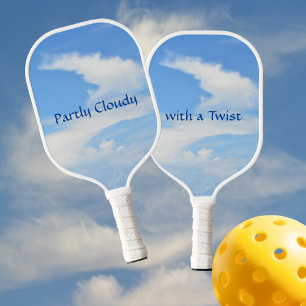 Raquette De Pickleball Ciel bleu partiellement nuageux avec torsion