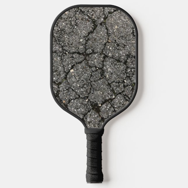 Raquette De Pickleball Ciment de pavage de rue d'asphalte noir (Recto)