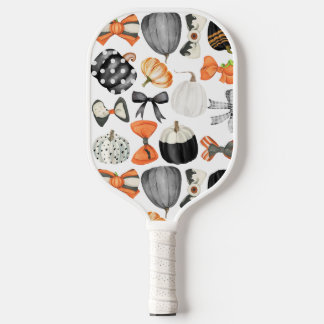 Raquette De Pickleball Citrouille motif d'aquarelle de l'arc de chute d'H