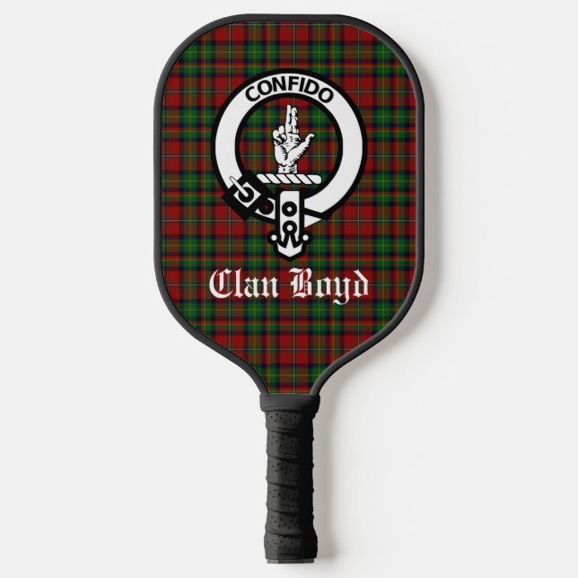 Raquette De Pickleball Clan Boyd Crest Badge & Tartan Custom (Recto)