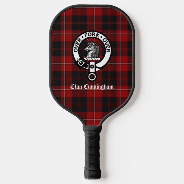 Raquette De Pickleball Clan écossais Cunningham Crest et Tartan (Recto)