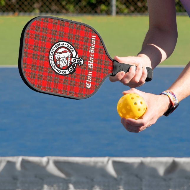 Raquette De Pickleball Clan MacBean Crest Badge & Tartan Personnalisé (Insitu)