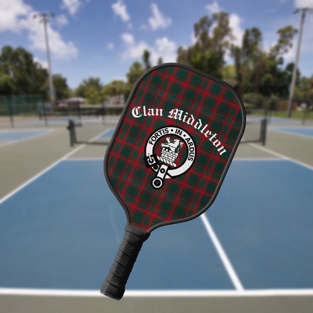 Raquette De Pickleball Clan Middleton Crest Badge et Tartan (Créateur téléchargé)