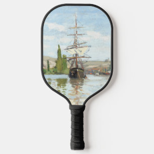 Raquette De Pickleball Claude Monet. Navires à cheval sur la Seine à Roue