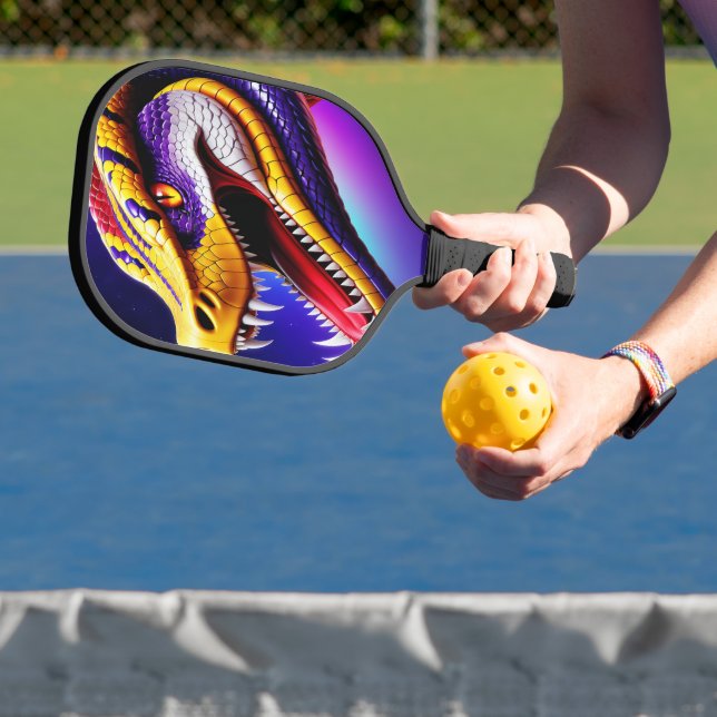 Raquette De Pickleball Cobra rouge vif violet blanc et jaune écailles (Insitu)