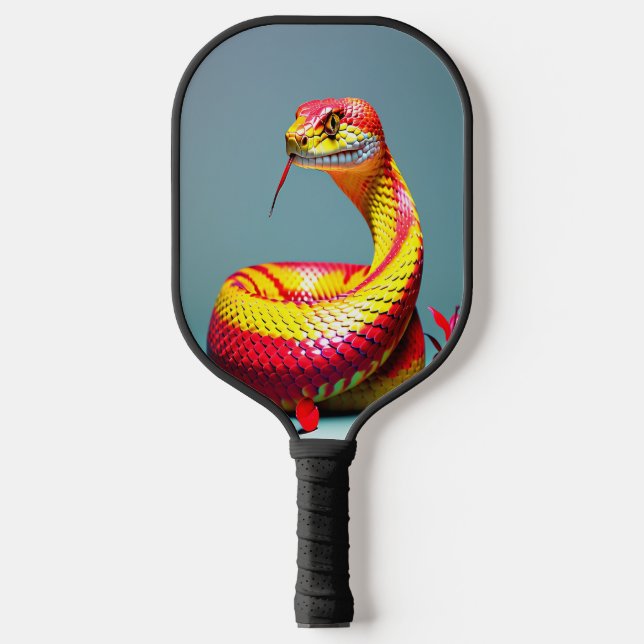 Raquette De Pickleball Cobra serpent avec des écailles rouges et jaunes v (Recto)