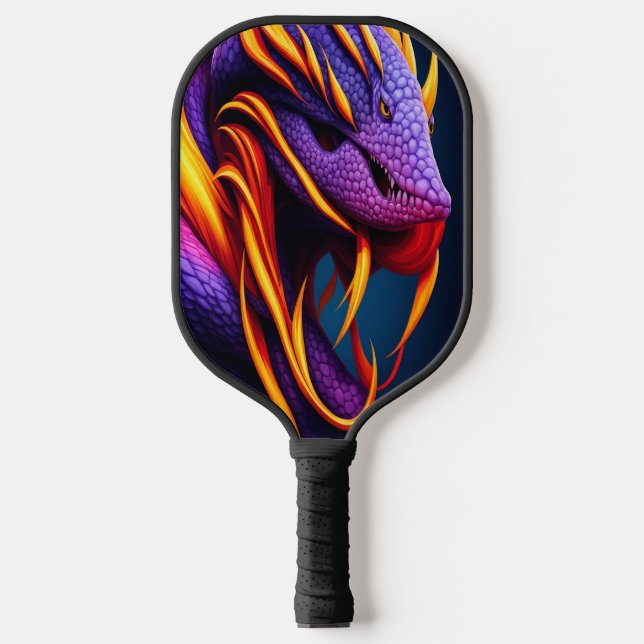 Raquette De Pickleball Cobra serpent avec écailles orange et violette vib (Recto)