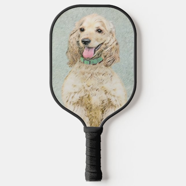 Raquette De Pickleball Cocker Spaniel Buff Peinture - Art Chien original (Recto)