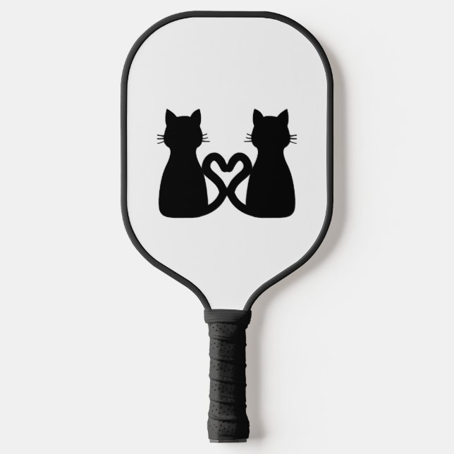 Raquette De Pickleball coeur de chats noir (Recto)