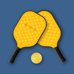 Raquette De Pickleball Coeurs de monotone ambre Monogramme personnel