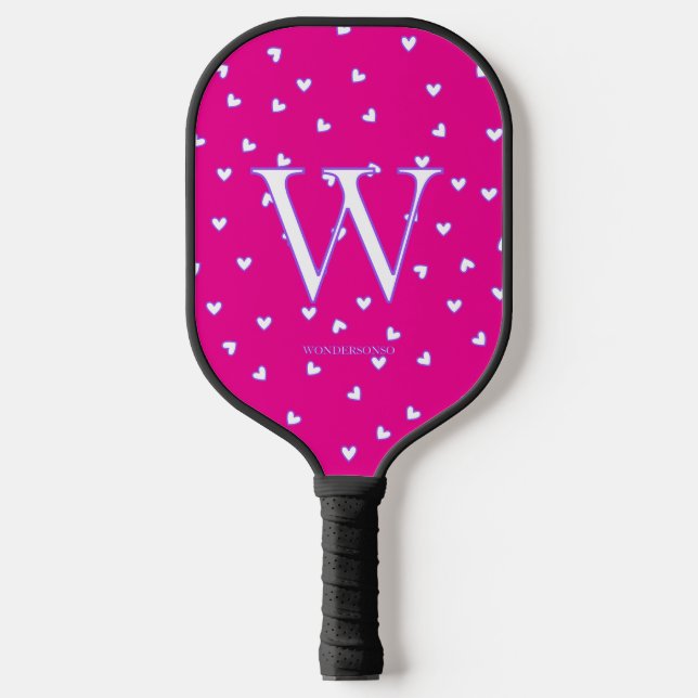 Raquette De Pickleball Cœurs roses (Recto)