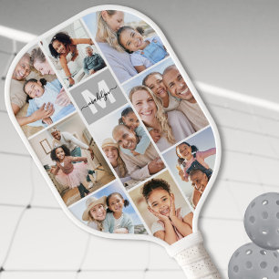 Raquette De Pickleball Collage de photos simple monogramme image