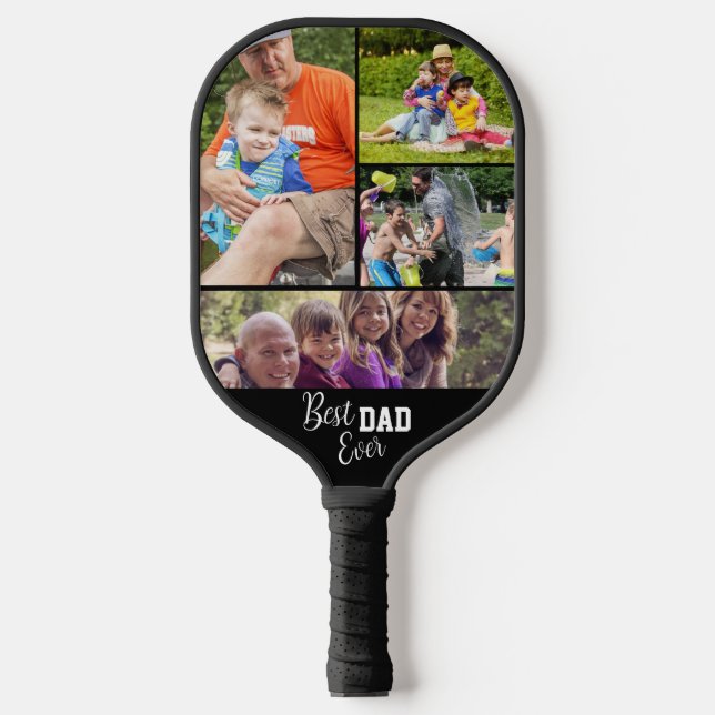 Raquette De Pickleball Collage photo de famille moderne pour papa (Recto)