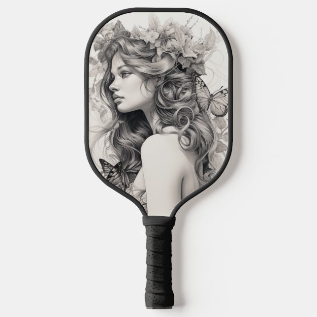 Raquette De Pickleball Collage photo et texte personnalisé (Recto)