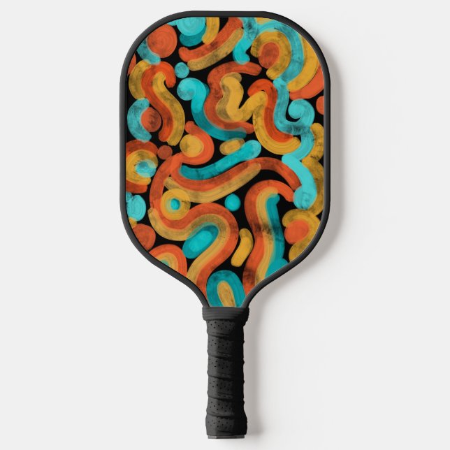 Raquette de pickleball colorée abstraite (Recto)