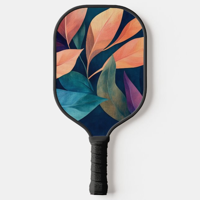 Raquette De Pickleball Colorful Abstract Leaves (Verso)