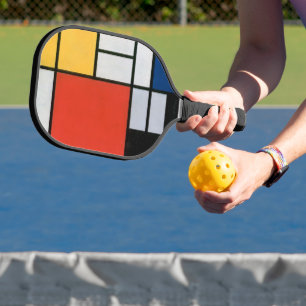 Raquette De Pickleball Composition Abstraite Vintage de Piet Mondrian