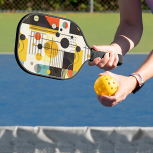 Raquette De Pickleball Composition des formes géométriques colorées