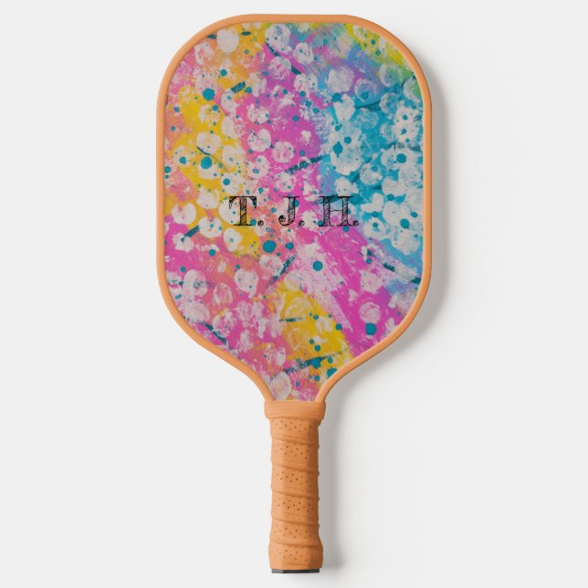 Raquette De Pickleball Conception abstraite de multicolore brillant (Recto)