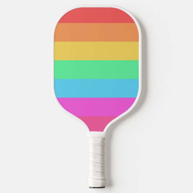 Raquette De Pickleball Conception de bandes de couleurs arc-en-ciel paste (Recto)