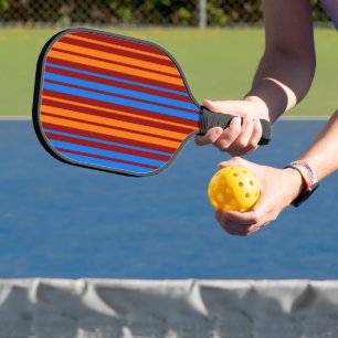 Raquette De Pickleball Conception de bandes verticales orange rouge bleu