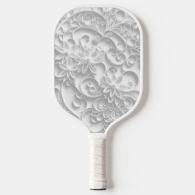 Raquette De Pickleball Conception de la marguerie en papier argenté (Recto)
