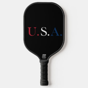Raquette De Pickleball Conception De Lettres Rouge Blanc Et Bleu
