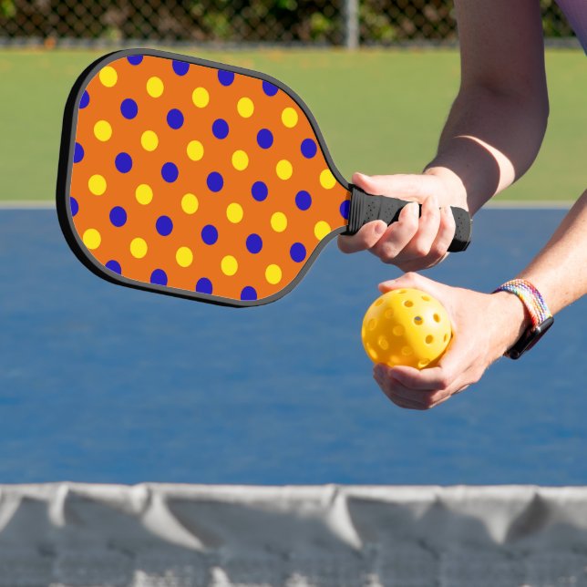 Raquette De Pickleball Conception de points orange bleu jaune  (Insitu)
