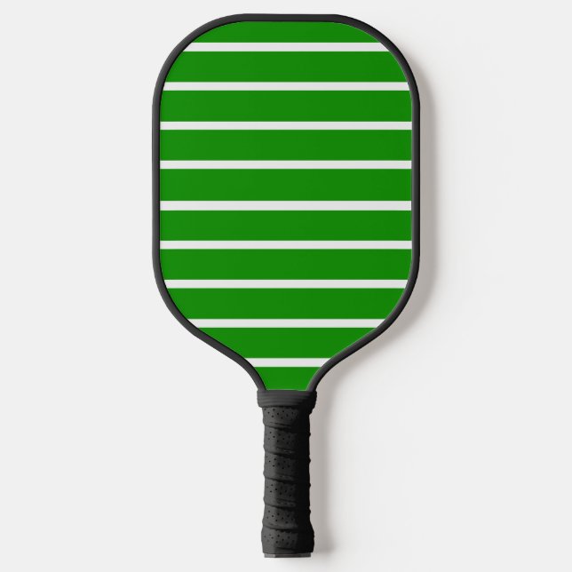 Raquette De Pickleball Conception de rayures vertes et blanches (Recto)