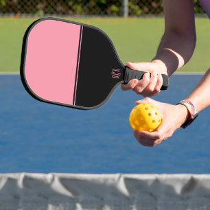 Raquette De Pickleball Conception moderne écran partagé rose et noir