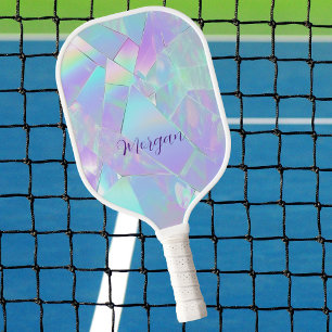 Raquette De Pickleball Conception turquoise et violette Iridescente, nom