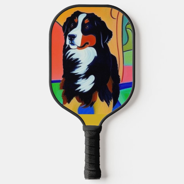 Raquette De Pickleball Cool Bernese Mountain Dog Abstrait (Recto)