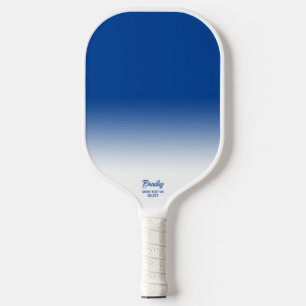 Raquette De Pickleball Cool de nom de texte personnalisé Blue Ombre Gradi
